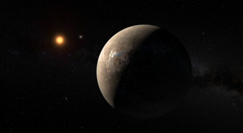 Artist’s rendering of the planet Proxima orbiting the red dwarf star Proxima Centauri. (Image: ESO/M. Kornmesser